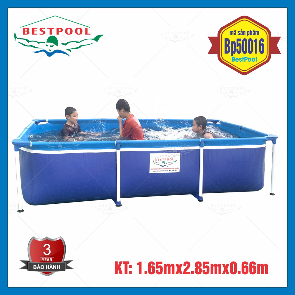 Bể Bơi Mini Bestpool BP50016 1.65m x 2.85m x 0,66m Bể Bơi Khung Kim Loại, Bể Bơi Trẻ Em