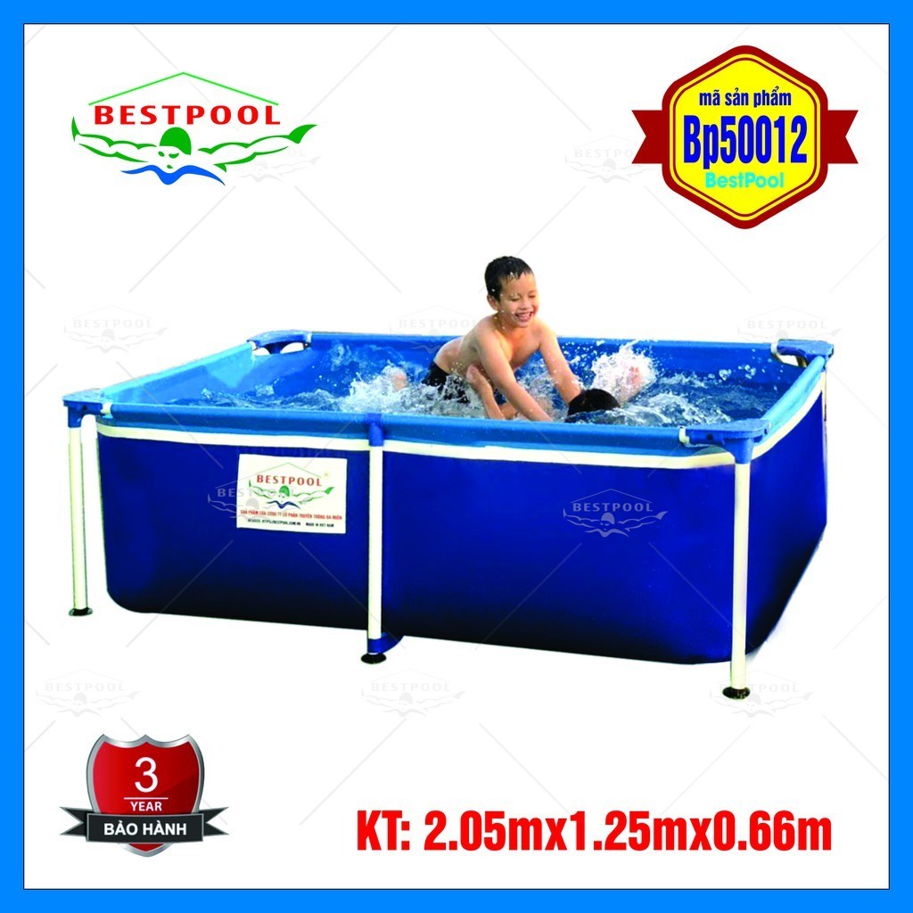 Bể Bơi Khung Kim Loại Bestpool BP50012 KT 1.25m x 2m05 x 0.66m- Không Cần Bơm Hơi, Lắp Ghép Nhanh Chóng Bảo hành 3 Năm