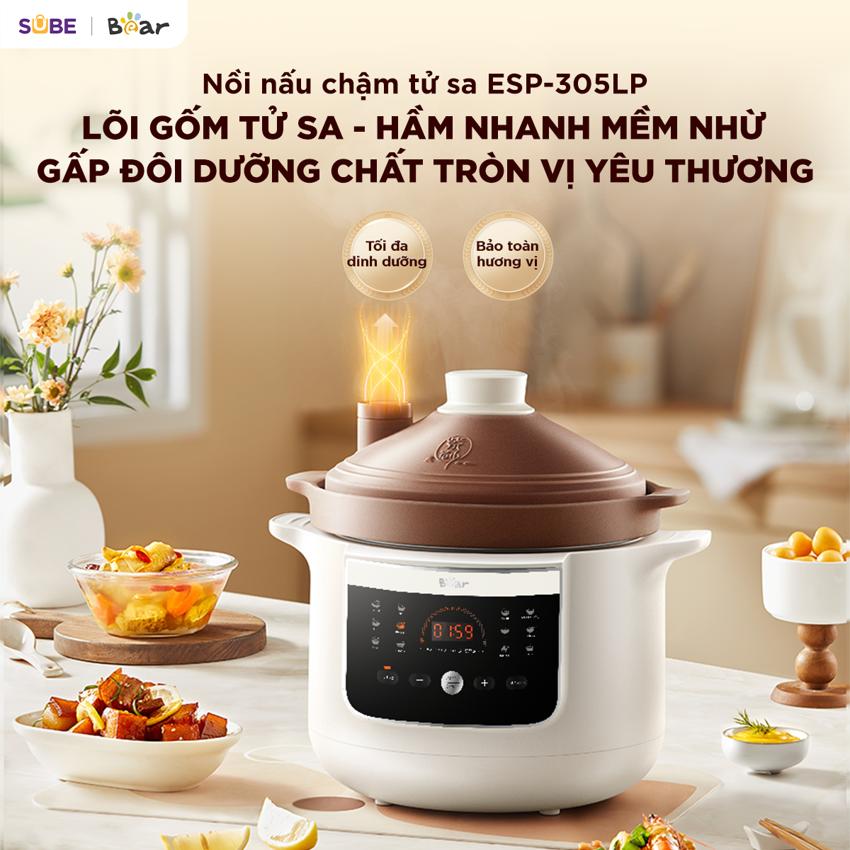 Nồi nấu chậm 3L Bear ESP-305LP